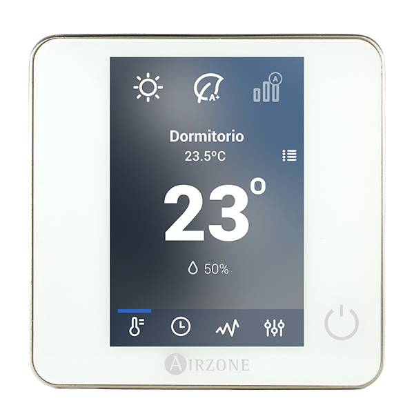 Thermostat radio tactile Airzone pour climatisation gainable